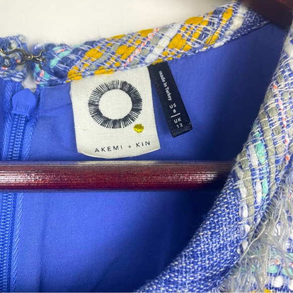 Anthropologie Akemi and Kin Women’s Tweed Shift Dress Patch Pockets Size 8 Fall - Picture 3 of 10